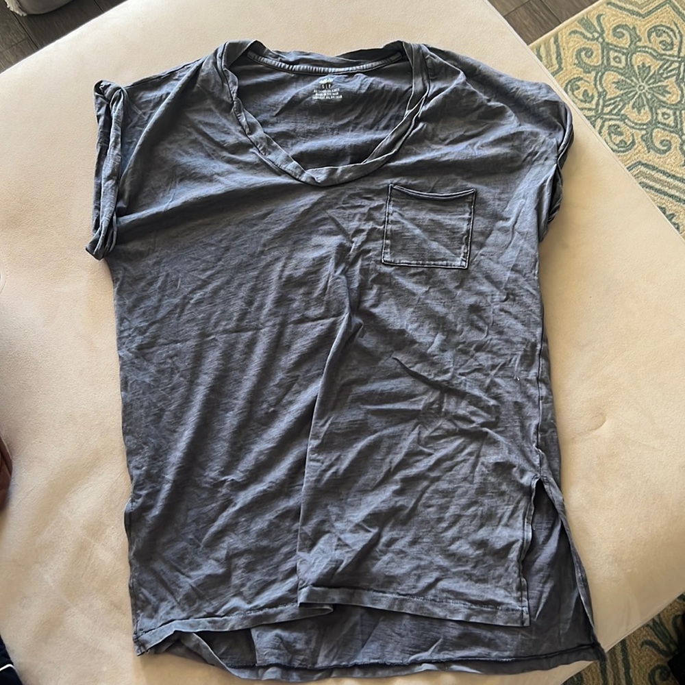 Aerie oversized t shirt with pocket, split hem and rolled sleeves